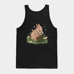 Rabbit and flowers Tank Top